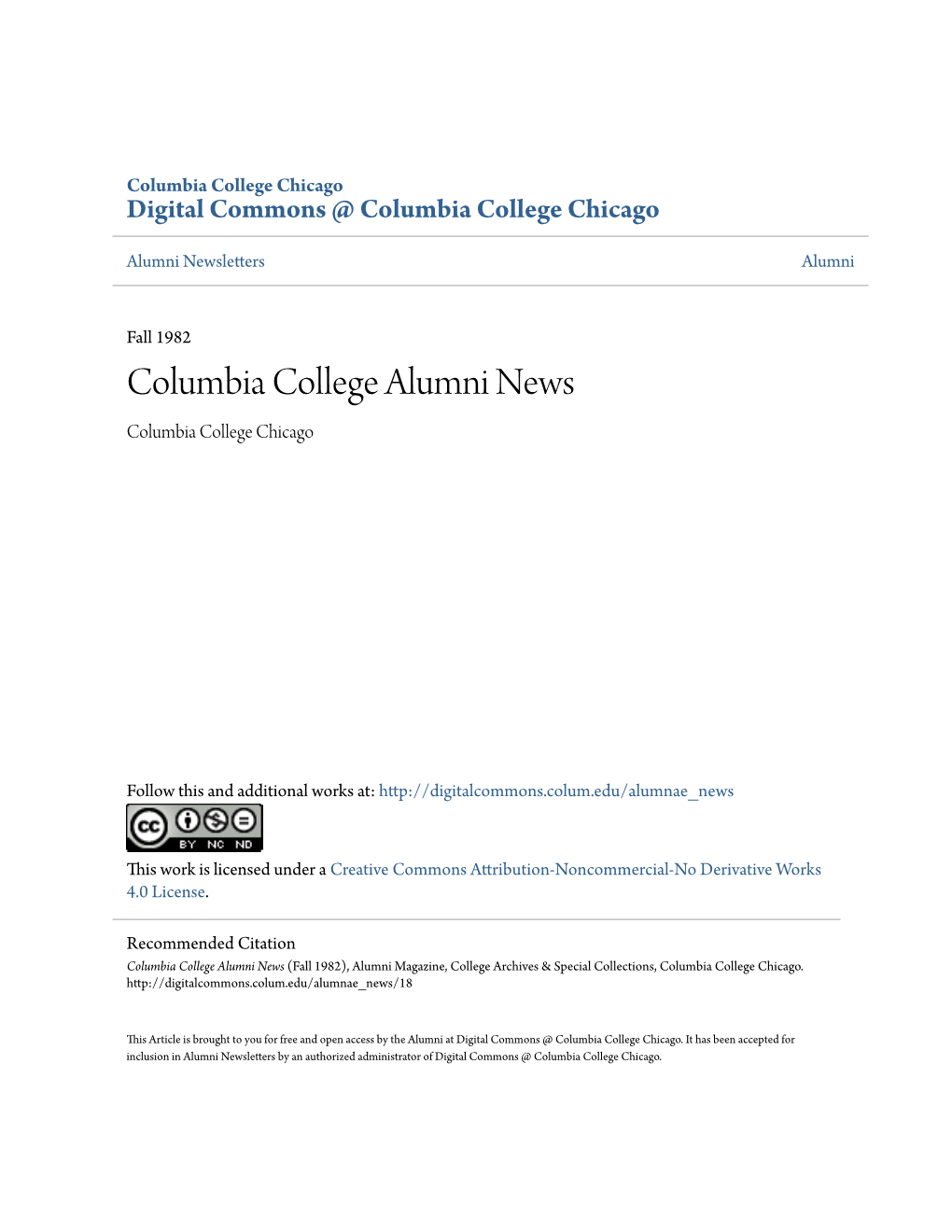 Columbia College Alumni News Columbia College Chicago