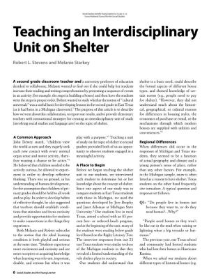 Teaching an Interdisciplinary Unit on Shelter