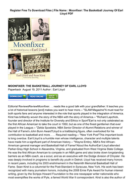 ? Download Moonfixer: the Basketball Journey of Earl Lloyd