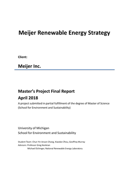 Meijer Renewable Energy Strategy