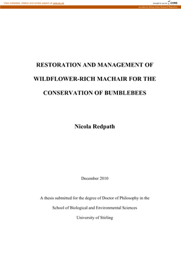 Restoration and Management of Wildflower-Rich Machair