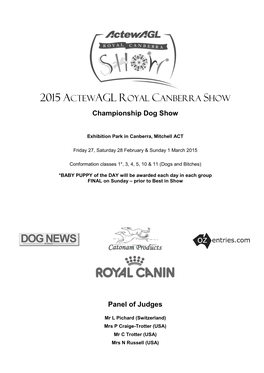 2015 Actewagl Royal Canberra Show