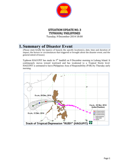 1. Summary of Disaster Event