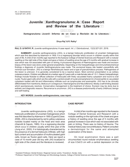 Juvenile Xanthogranuloma: a Case Report