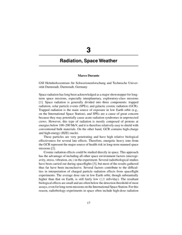 Radiation, Space Weather