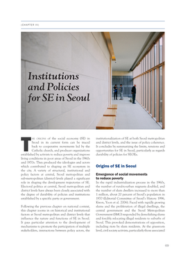 Institutions and Policies for Social Economy in Seoul