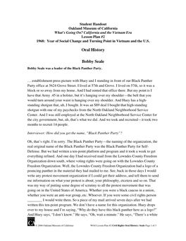 Oral History Bobby Seale