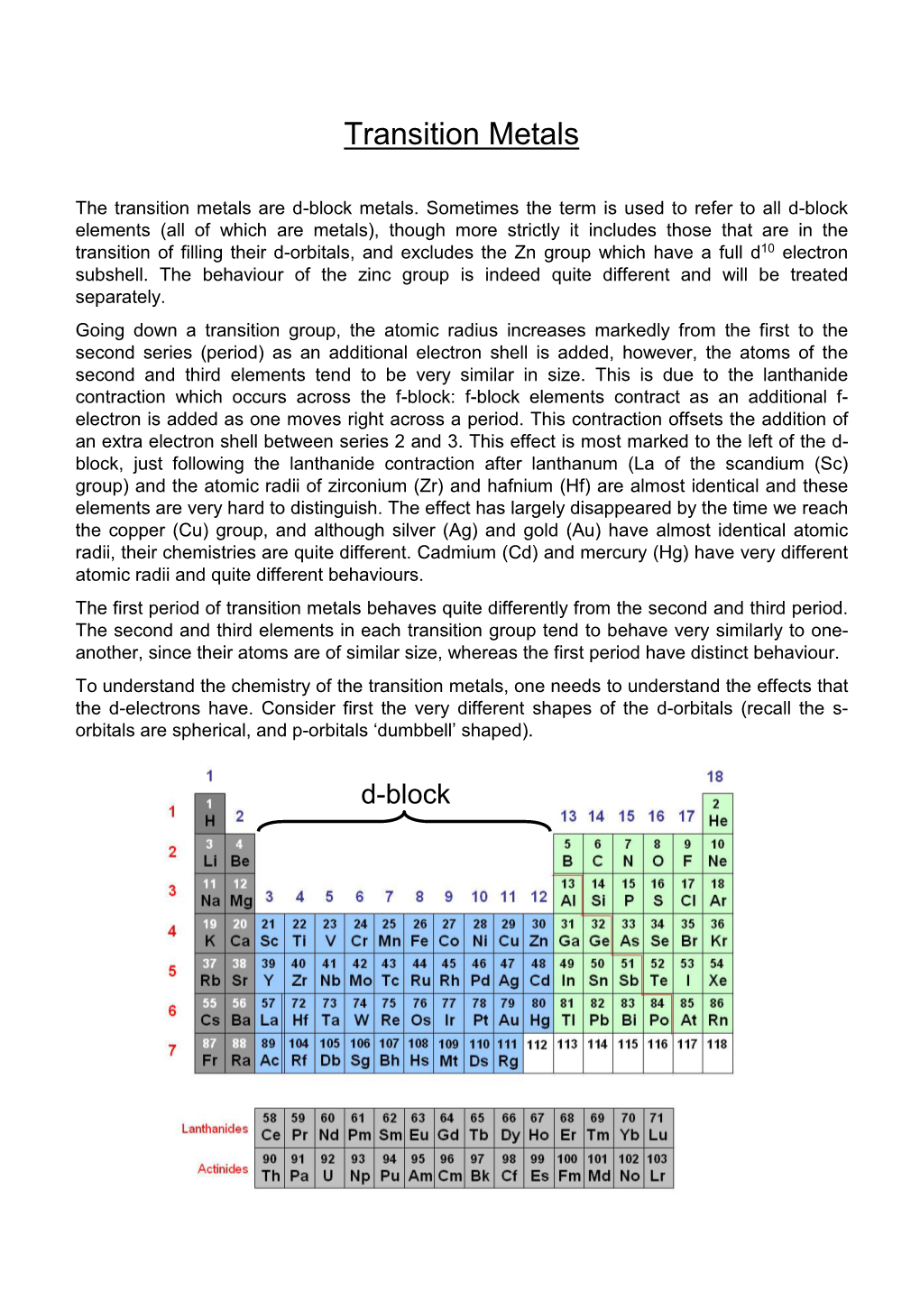 Transition Metals