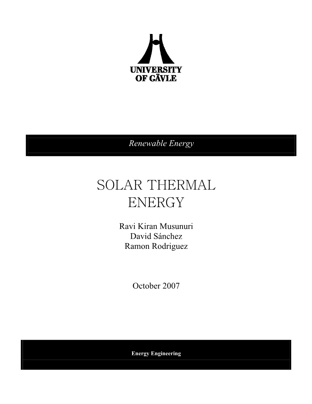 Solar Thermal Energy