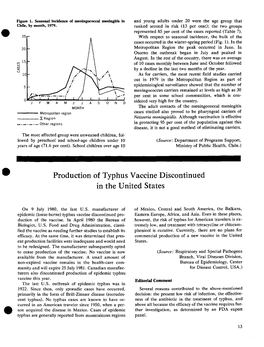 Production of Typhus Vaccine Discontinued in the United States I