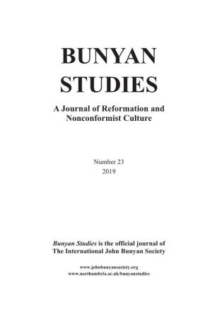 BUNYAN STUDIES a Journal of Reformation and Nonconformist Culture