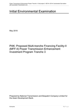 MFF Power Transmission Enhancement Investment Program
