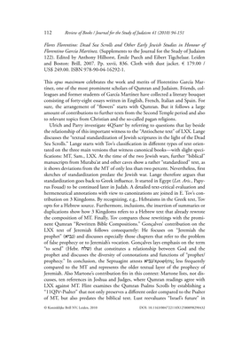 Dead Sea Scrolls and Other Early Jewish Studies in Honour of Florentino García Martínez. (Supplements to the Journal for the Study of Judaism 122)