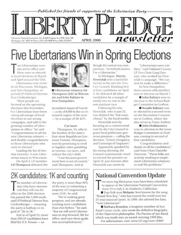 Five Libertarians Win in Spring Elections