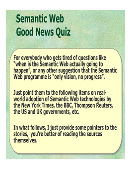 Semantic Web Good News Quiz