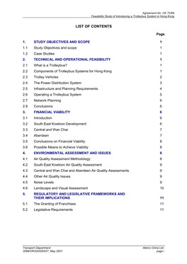 Feasibility Study on Introducing Trolleybus System in Hong Kong