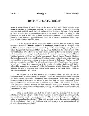 History of Social Theory