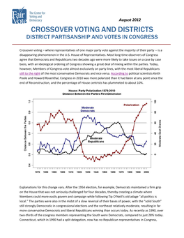 Crossover Voting and Districts District Partisanship and Votes in Congress