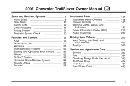 2007 Chevrolet Trailblazer Owner Manual M