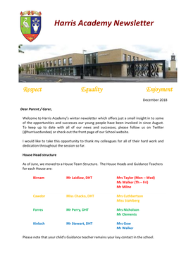 Harris Academy Newsletter