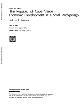 The Republic of Cape Verde Economic Development in a Small Archipelago