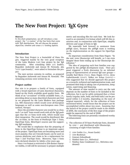 The New Font Project: TEX Gyre