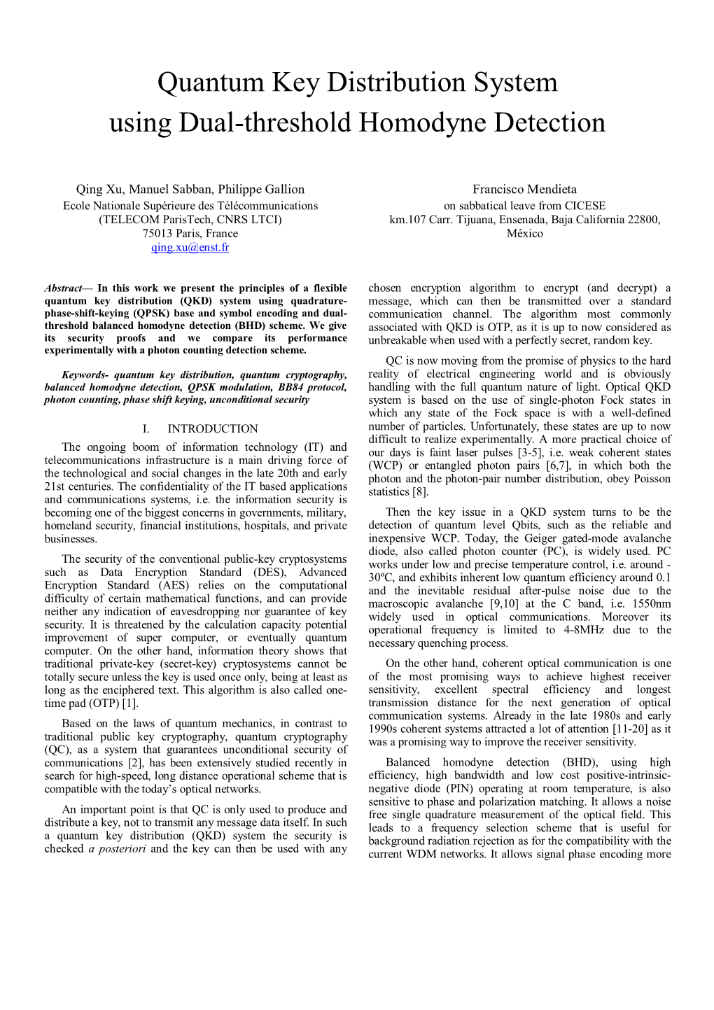 Quantum Key Distribution System Using Dual-Threshold Homodyne Detection