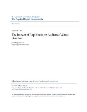 The Impact of Rap Music on Audience Values Structure
