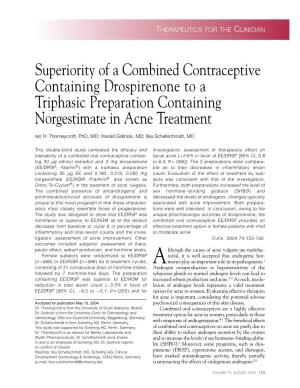 Superiority of a Combined Contraceptive Containing Drospirenone to a Triphasic Preparation Containing Norgestimate in Acne Treatment