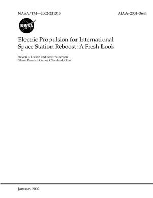 Electric Propulsion for International Space Station Reboost: a Fresh Look