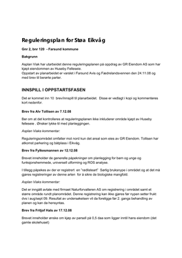 Reguleringsplan for Støa Eikvåg