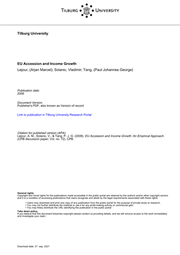 Tilburg University EU Accession And