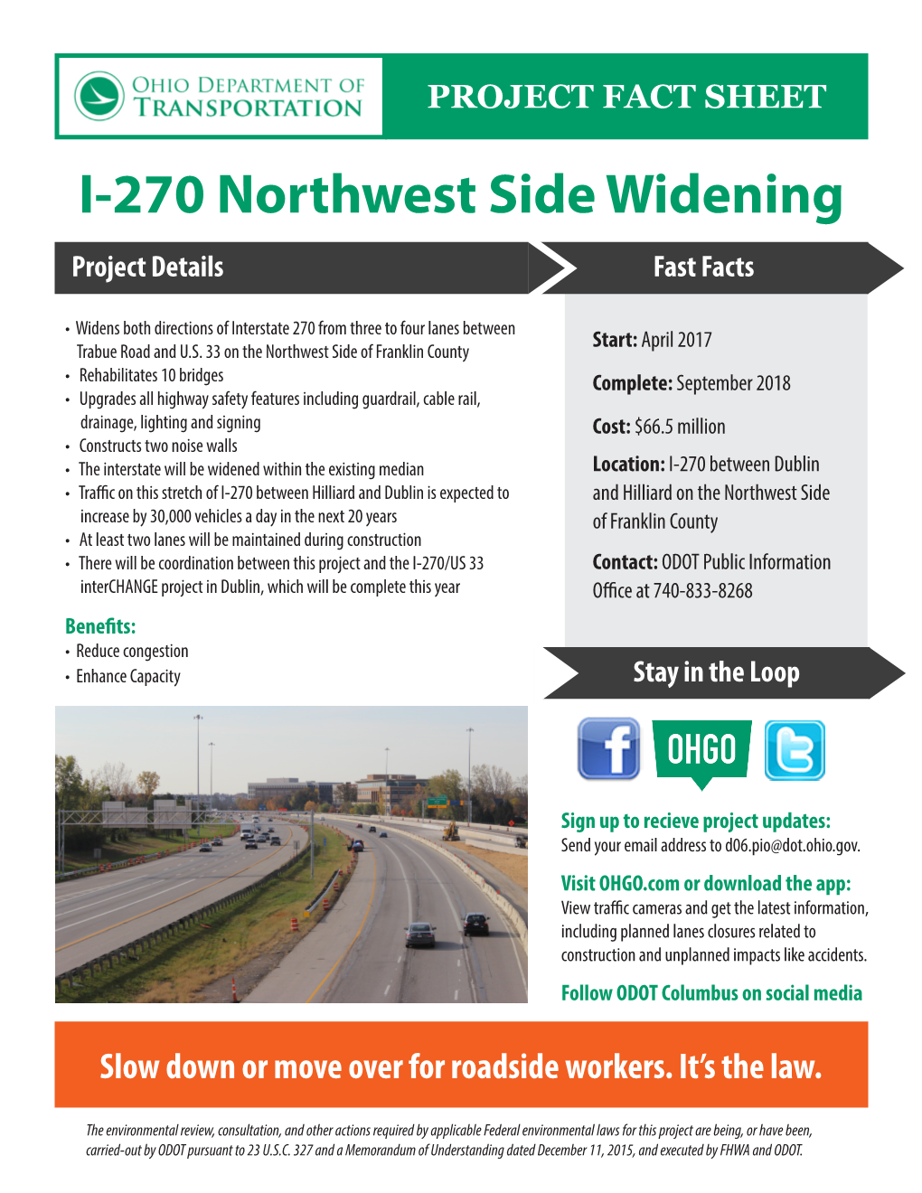 I-270 Northwest Side Widening Project Details Fast Facts