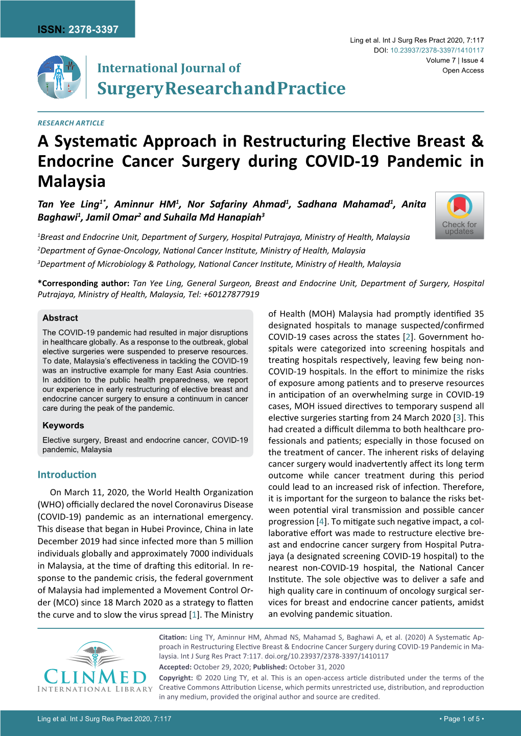 A Systematic Approach in Restructuring Elective Breast