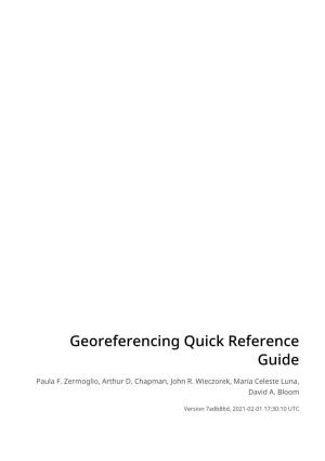 Georeferencing Quick Reference Guide