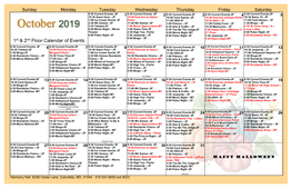 1St & 2Nd Floor Calendar of Events