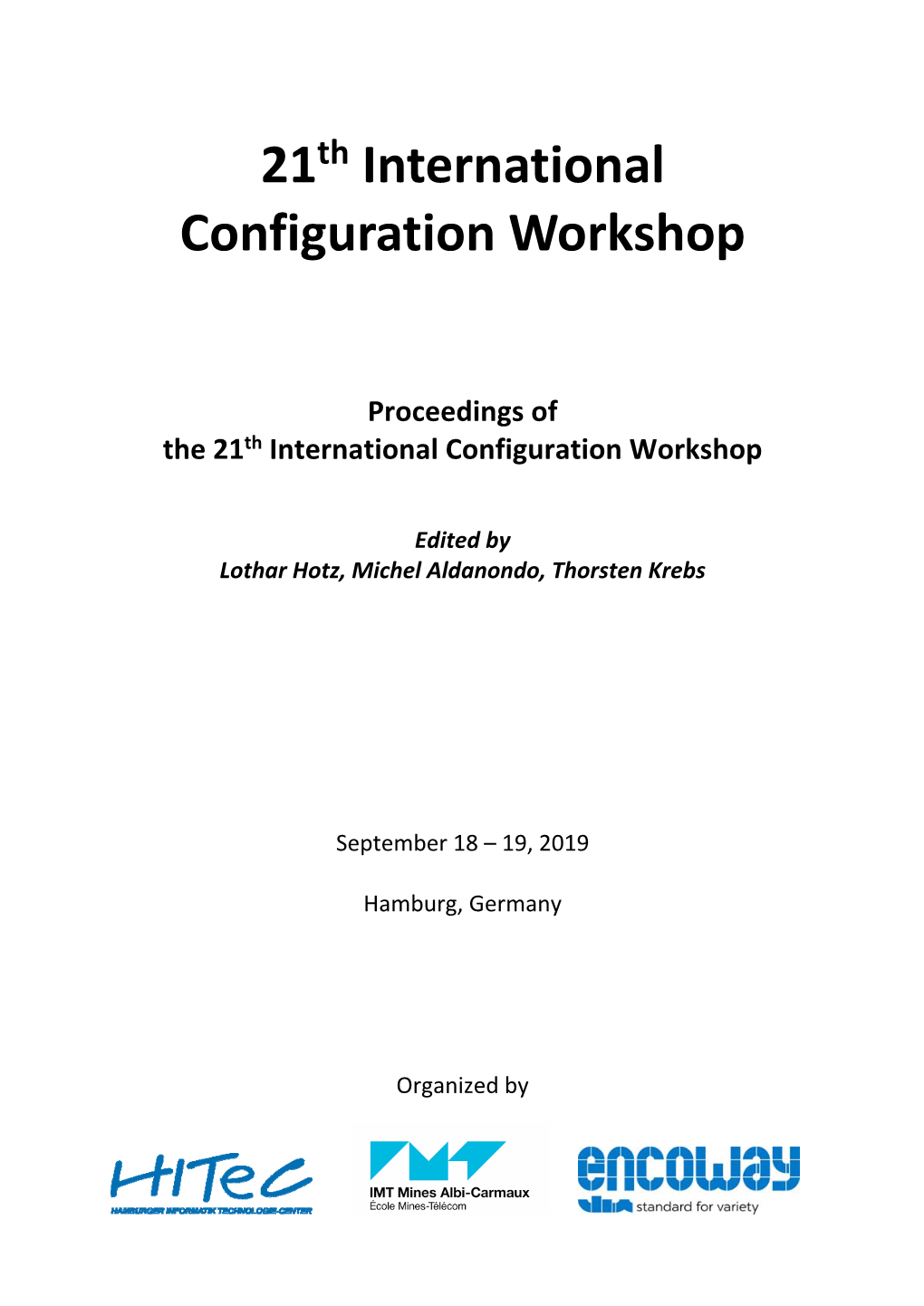 21Th International Configuration Workshop