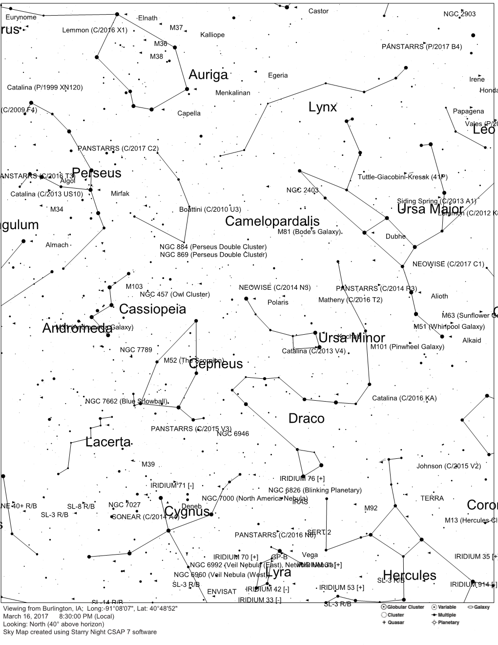 Andromeda Auriga Camelopardalis Canes Vena Cassiopeia Cepheus