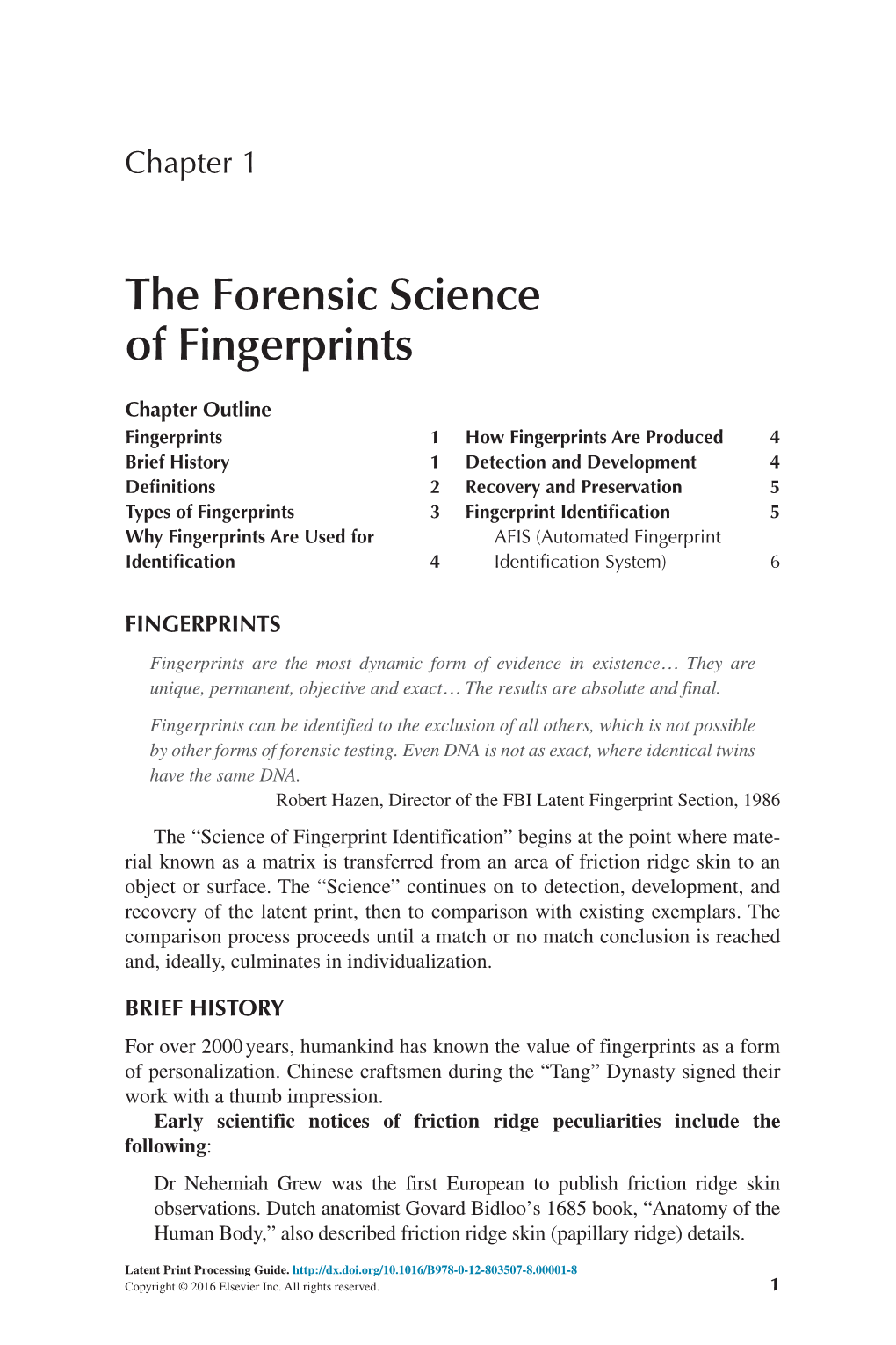 forensic science dissertation topics related to fingerprinting