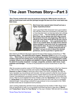 The Jean Thomas Story—Part 3