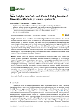Using Functional Diversity of Blattella Germanica Symbionts