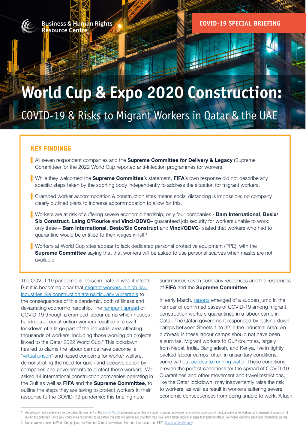 World Cup & Expo 2020 Construction