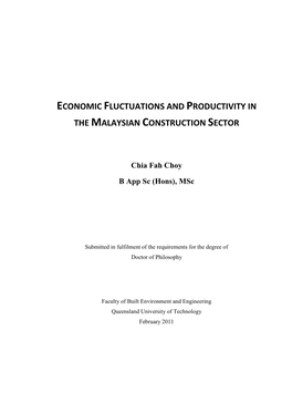 Malaysian Economic Development and the Construction Sector