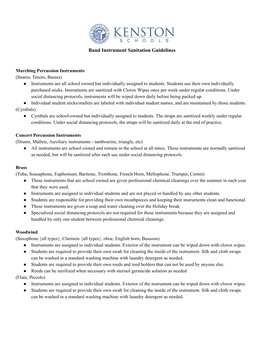 Band Instrument Sanitation Guidelines