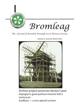 Bromleag the Journal of Bromley Borough Local History Society