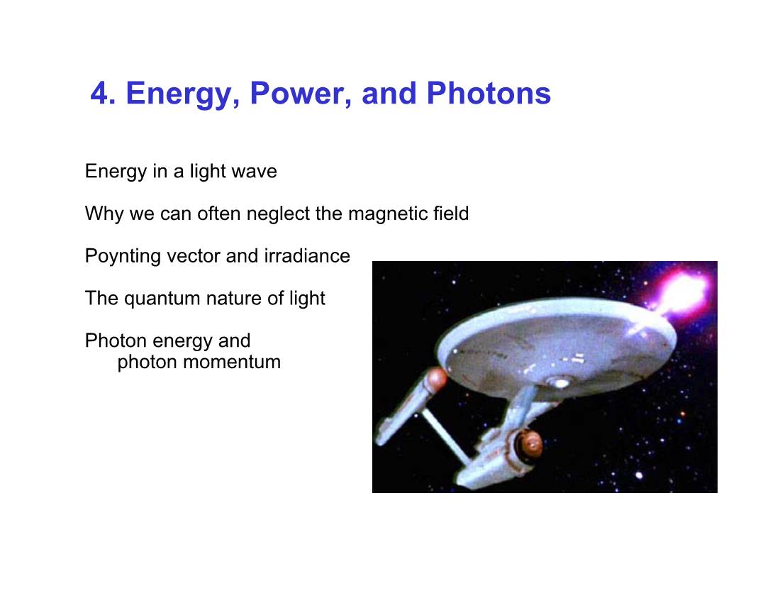 4. Energy, Power, and Photons