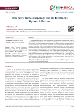Mammary Tumours in Dogs and Its Treatment Option- a Review