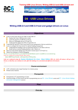 Training USB Linux Drivers: Writing USB-2.0 and USB-3.0 Host and Gadget Drivers on Linux - Operating Systems: Android