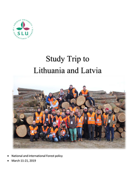 Study Trip to Lithuania and Latvia