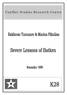 Severe Lessons of Batken